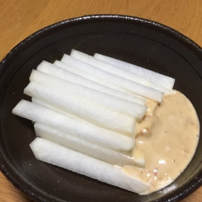 鰹節とマヨネーズ合いますね！こういう大根の食べ方もあるんですね。^ ^レシピありがとうございます。